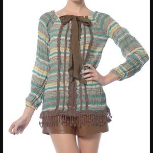 A’reve | Boho Style Long Sleeve Striped Top